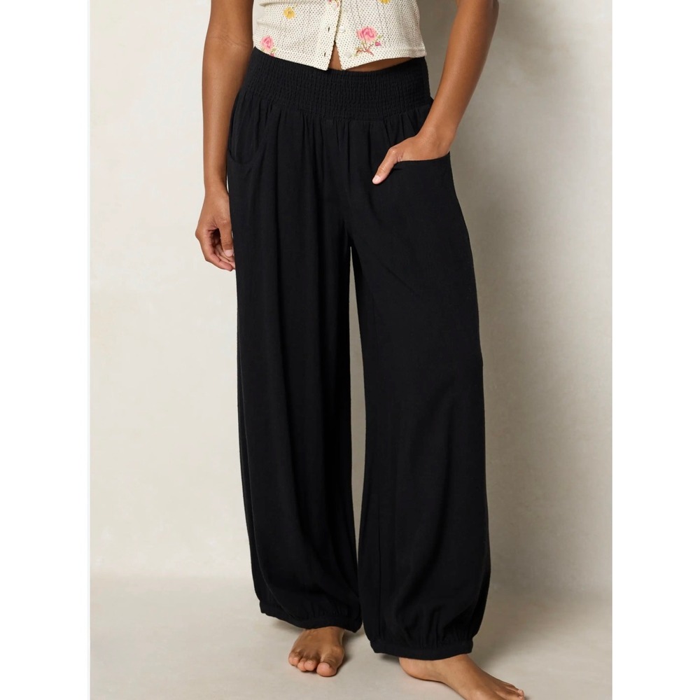NWT Natural Life Around the Town Pants Gauze Wide Leg Joggers Boho XL